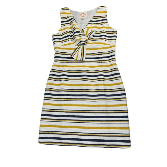 Brooks Brothers Striped Sleeveless Dress - Yellow, Black, White - Picture 8 of 9